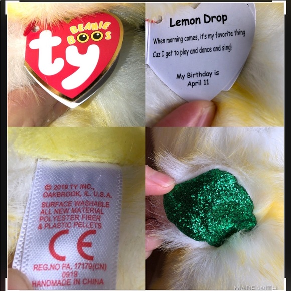 NEW LEMON DROP Beanie Baby Plush Toy 9” - Picture 8 of 16